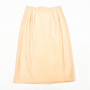 Karl Lagerfeld Soft Blush Pink Wool Pencil Skirt Nude Pencil Size 40 France